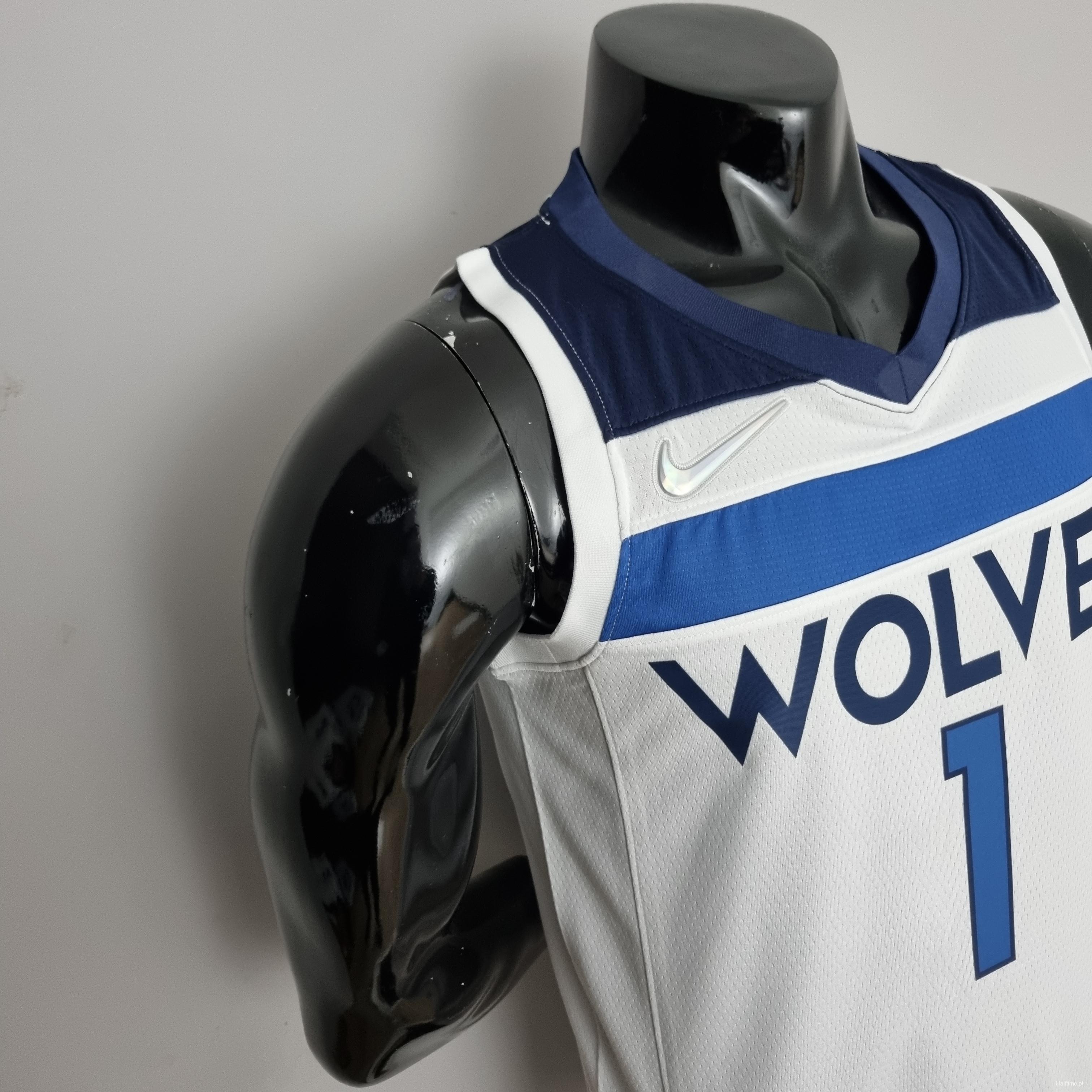 75th Anniversary Minnesota Timberwolves Edwards #1 White NBA Jersey