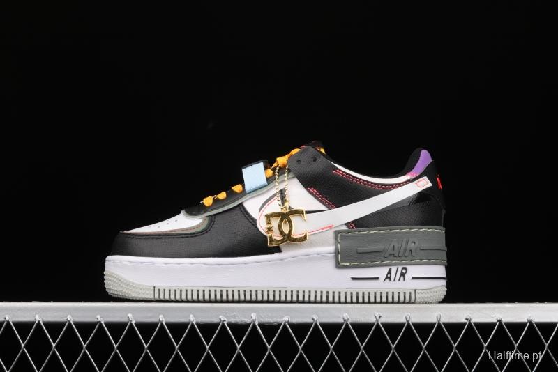 NIKE Air Force 1 ShAdidasow Rtl light weight heightened low-top 100-board shoes DC2542-001