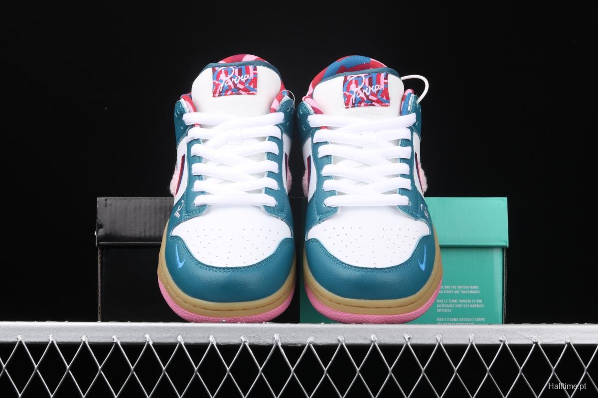 Parra x NIKE SB DUNK Low CN4504-105joint style tricolor hook embroidery rainbow geometric pattern casual low-top skateboard shoes