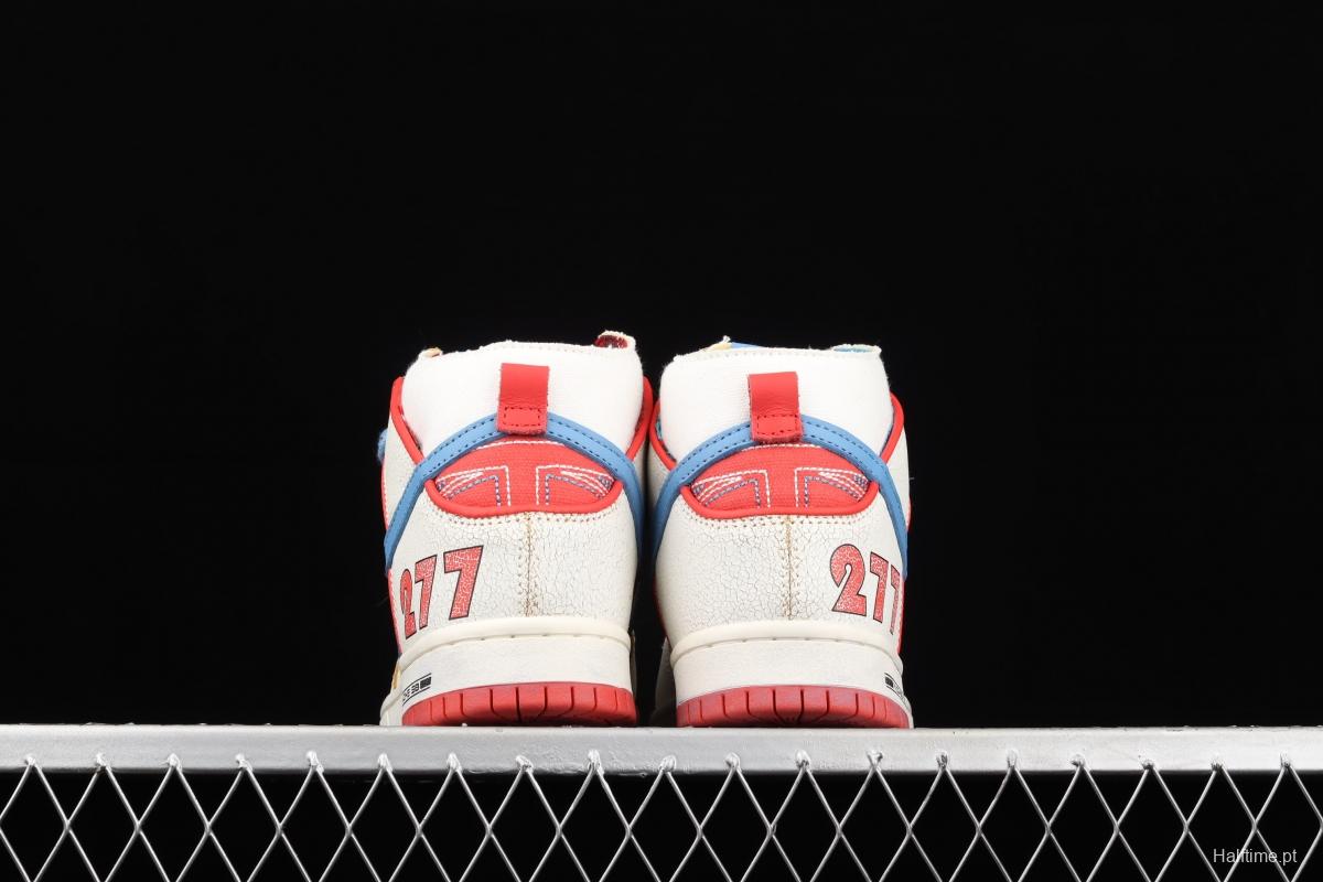 Magnus Walker x NIKE DUNK High Pro Decon QS [Porsche 911] White, blue and red high top casual skateboard shoes DH7683-100