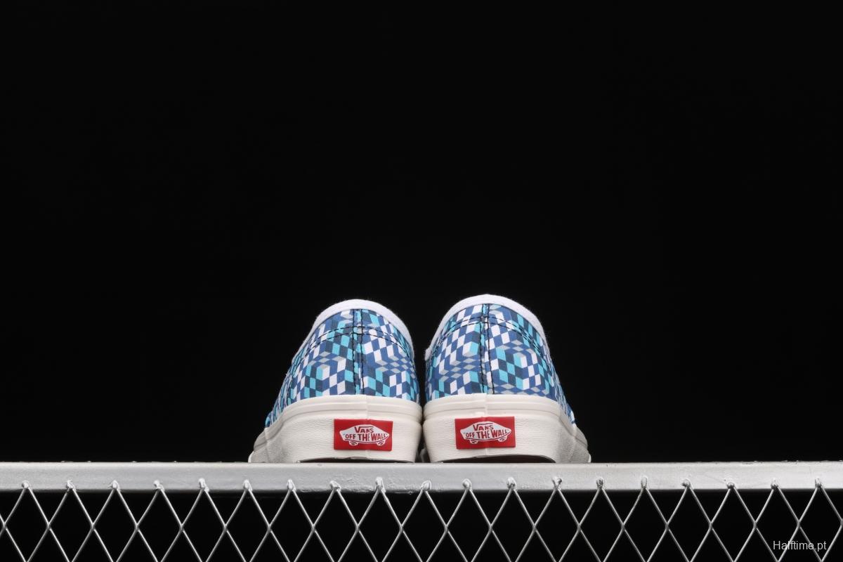 DOE x Vans Authentic chessboard blue and white low-top casual board shoes VN0A4ODU2DJ