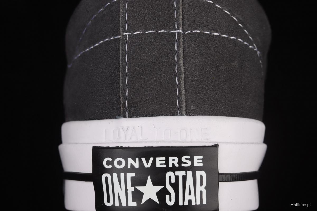 Converse One Star 74 Converse fur black gray low upper skateboard shoes 163247C