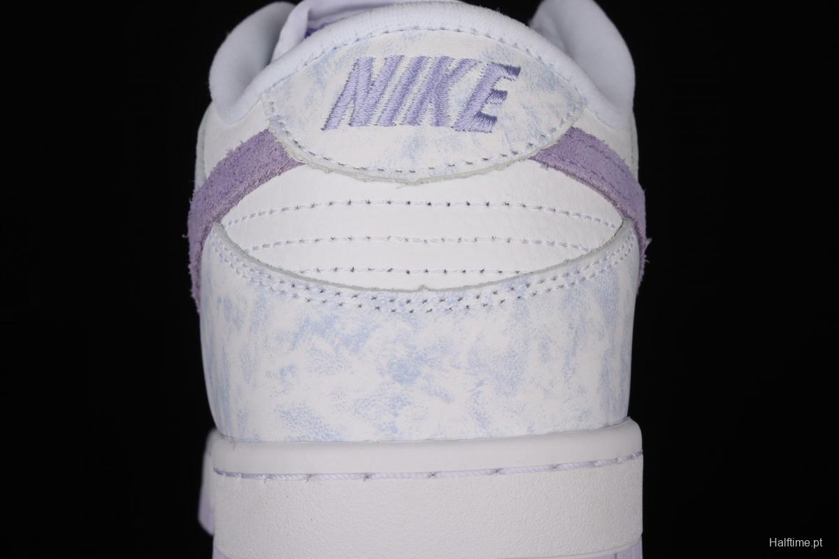 NIKE SB DUNK Low Prm white light purple color SB buckle rebound fashion leisure board shoes DM9467-500