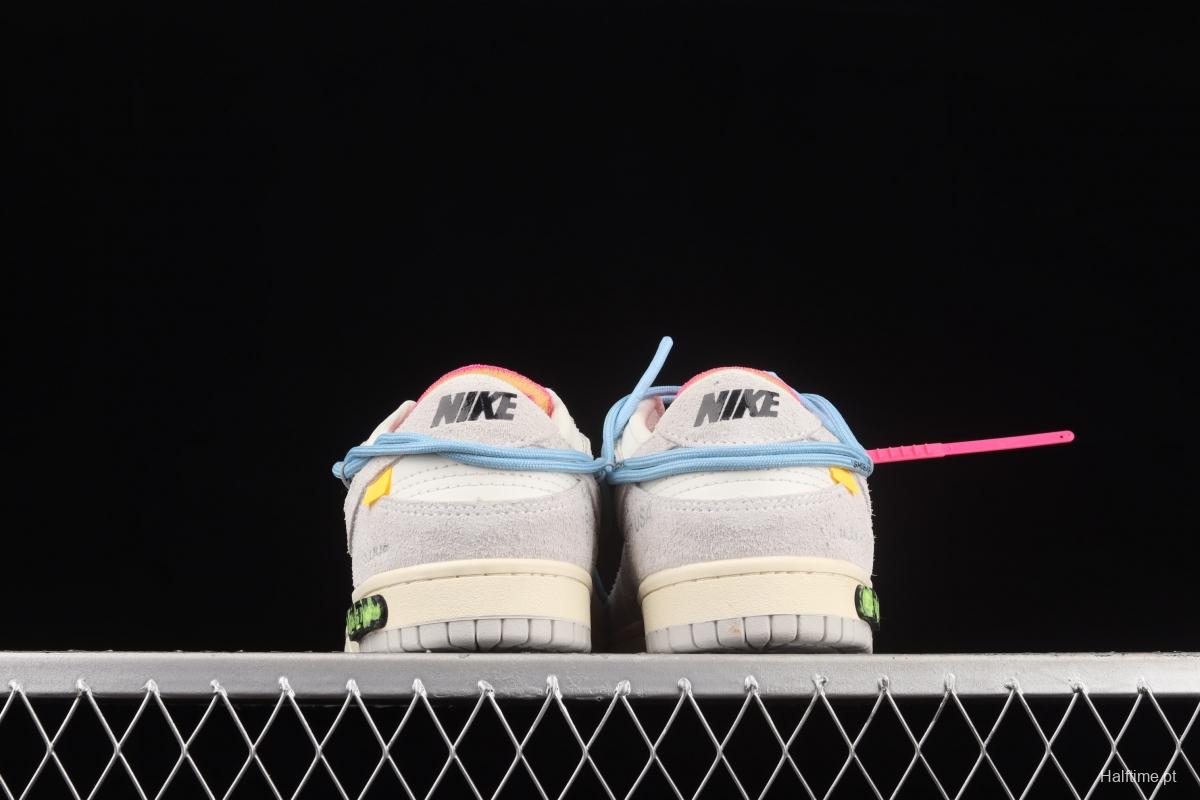 OFF-White x NIKE DUNK Low 12 of 50 OW suede SB buckle rebound fashion casual board shoes DJ0950-113