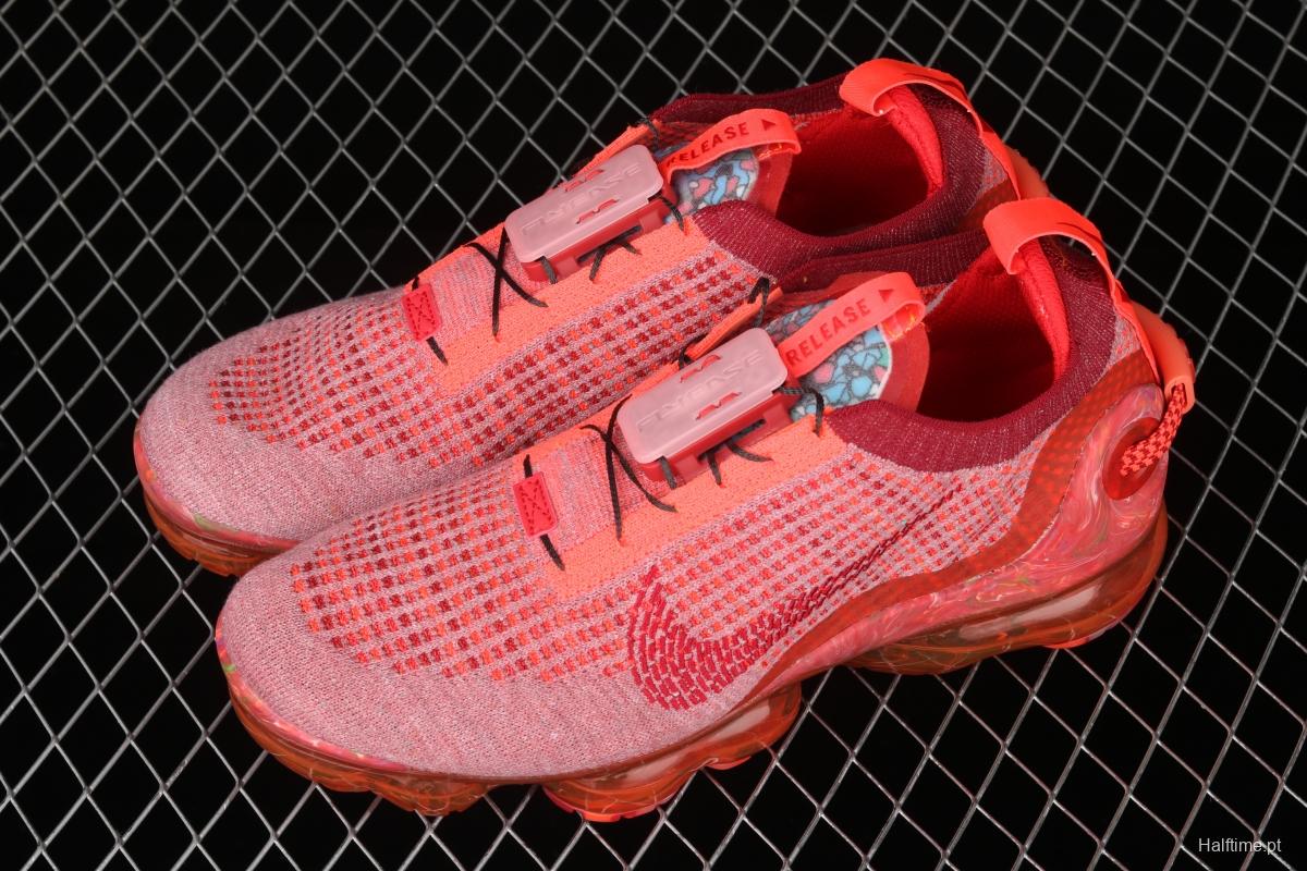 NIKE Air Vapormax 2020 Flyknit fly-woven fast lace full-palm air cushion jogging shoes CT1823-600