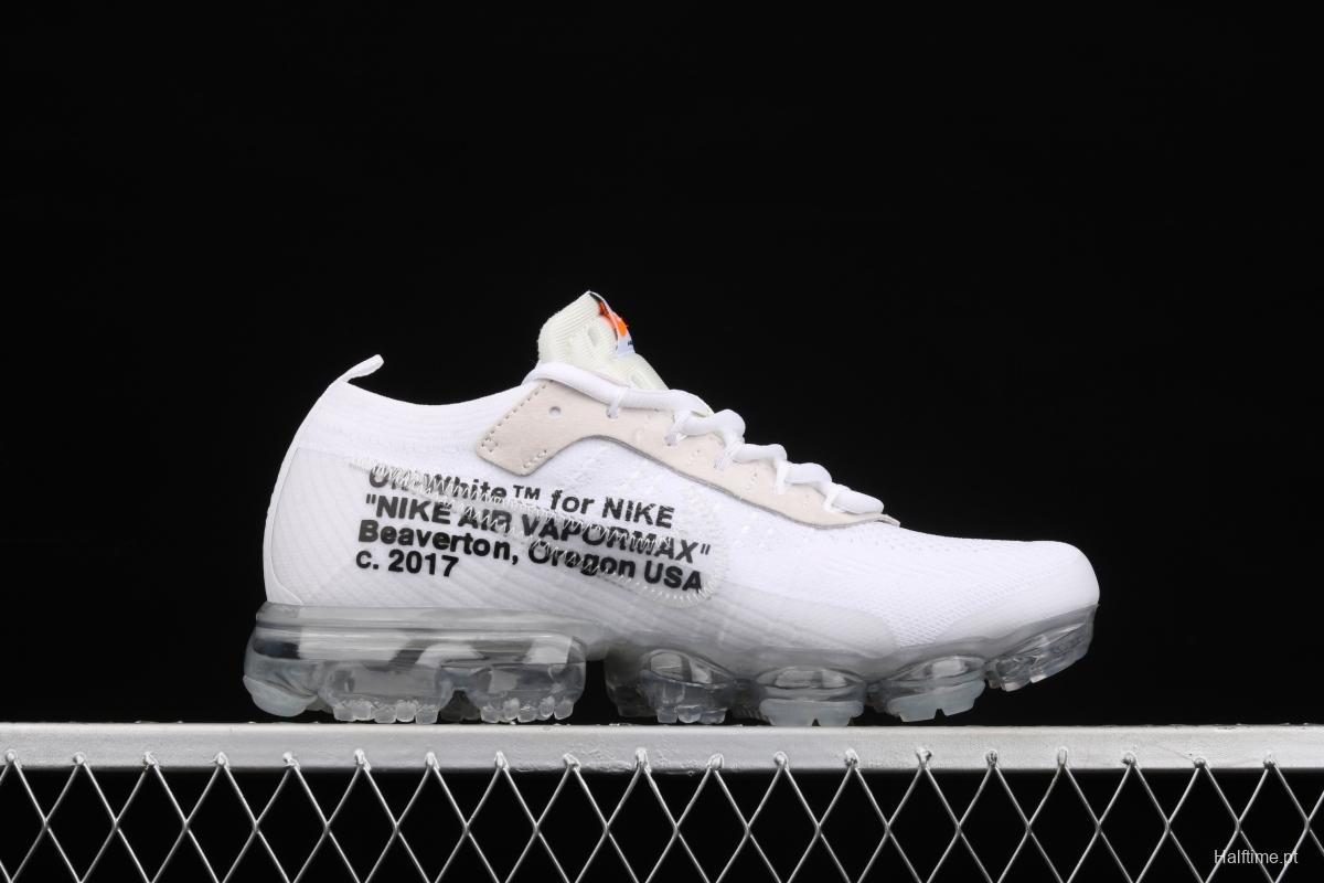 OFF-White x NIKE Vapor Max joint name steam air cushion jogging shoes AA3831-100