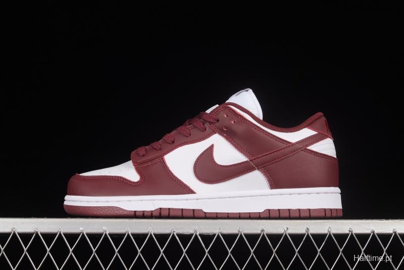 NIKE SB DUNK Low Prm wine red and white color matching SB buckle broken rebound fashion casual shoes DD1503-108