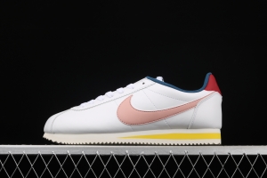 NIKE Classic Cortez Leather Forrest Gump fresh white powder matching leather running shoes 807471-114