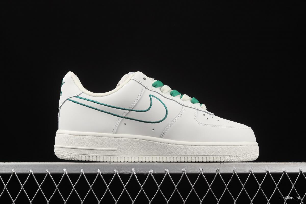 NIKE Air Force 1x07 Low Rice White Green Electric embroidery Hook low-top casual board shoes CL6326-128