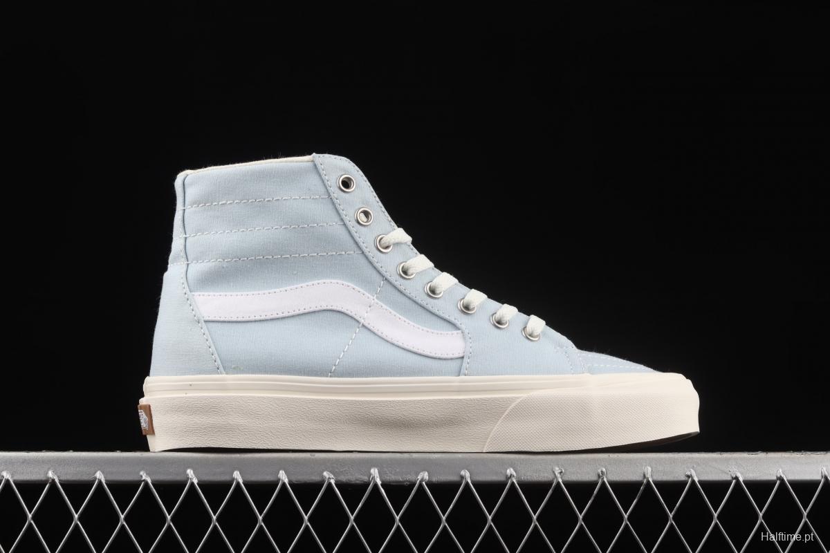 Vans Sk8-Hi environmental protection series light blue high-top canvas casual shoes VN0A4U169FR