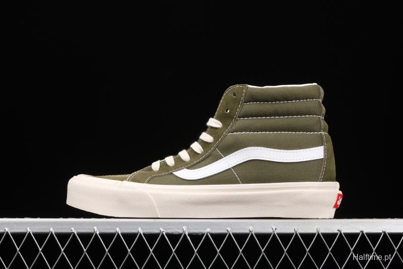 Vans SK8-Hi Vault OG army green high-top canvas shoes VN0OZE8XY