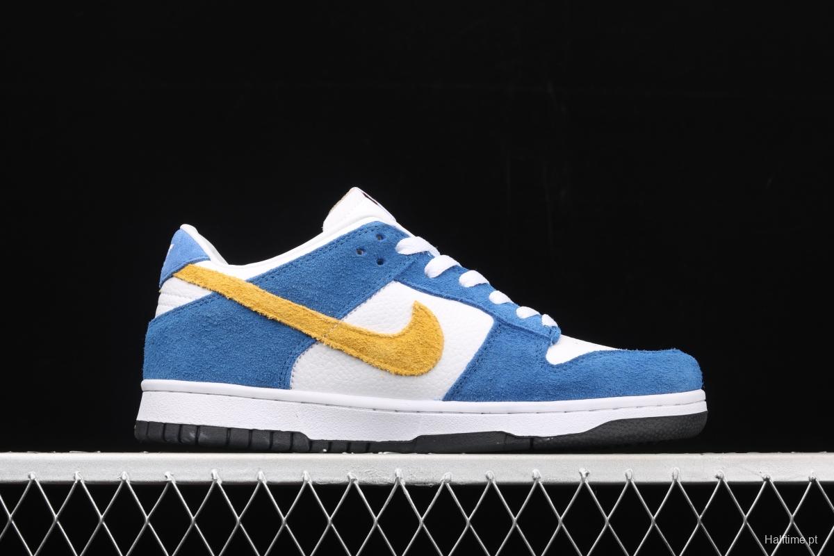 Kasina x NIKE SB DUNK Low co-signed blue and yellow retro low-top leisure sports skateboard shoes CZ6501-100