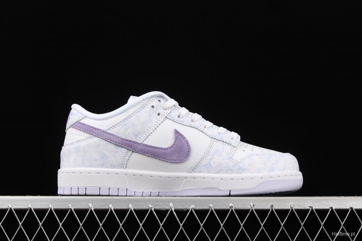 NIKE SB DUNK Low Prm white light purple color SB buckle rebound fashion leisure board shoes DM9467-500