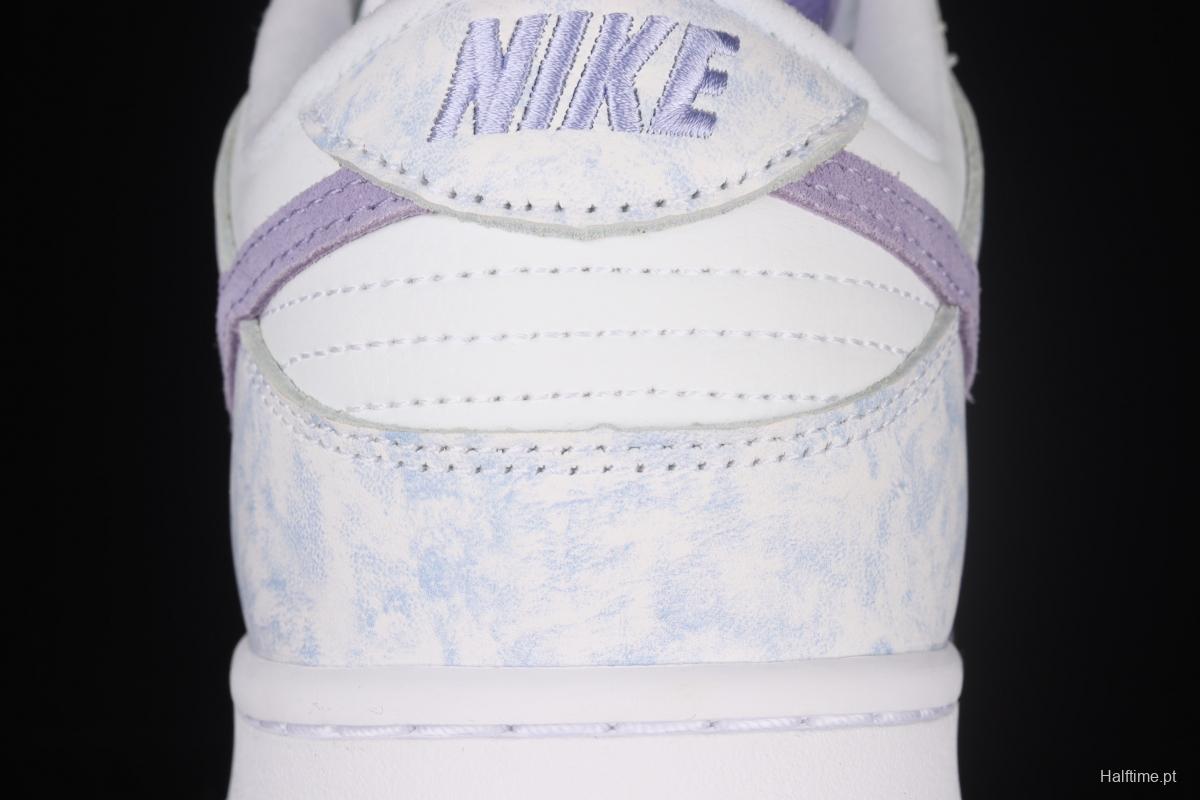 NIKE SB DUNK Low Prm white light purple color SB buckle rebound fashion leisure board shoes DM9467-500