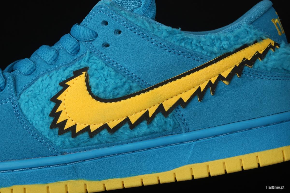 Grateful DeAdidas x NIKE SB DUNK Low Yellow Bear joint style blue and yellow bear sports skateboard shoes CJ5378-400