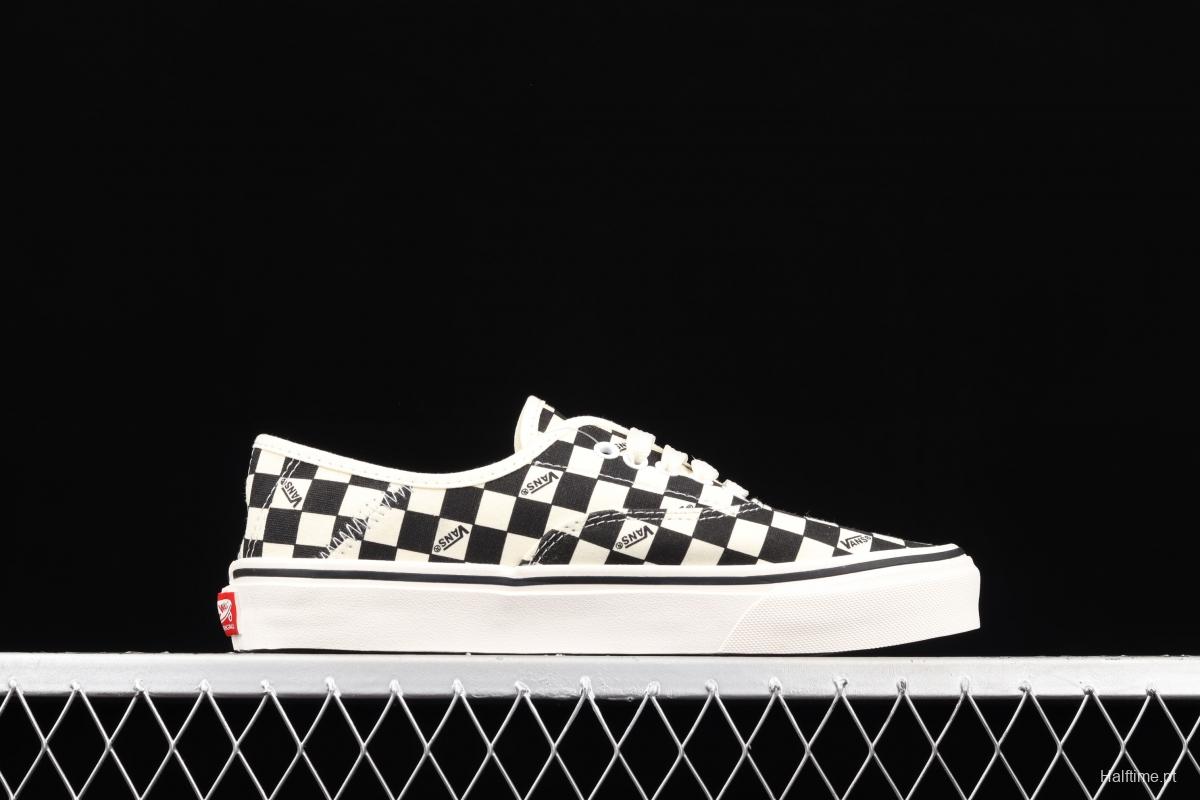 Vans Authentic black and white checkerboard shoes with low heels VN0A54F241J