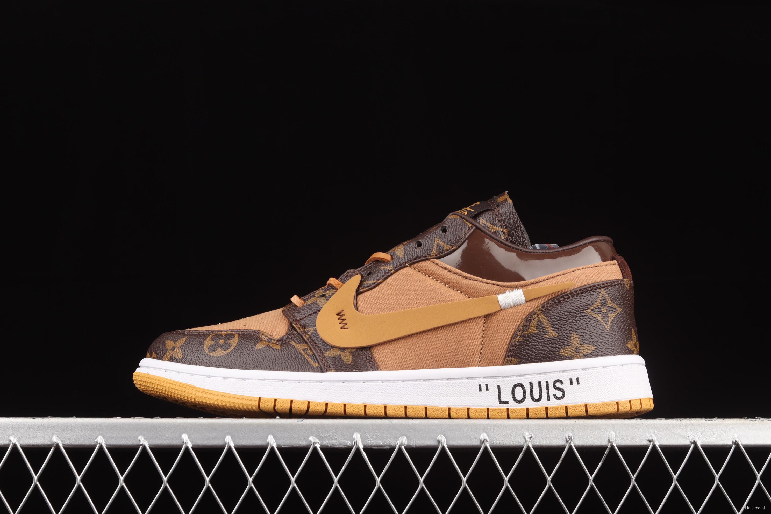 Air Jordan 1 LV jointly customized low-top basketball shoes 554724-555