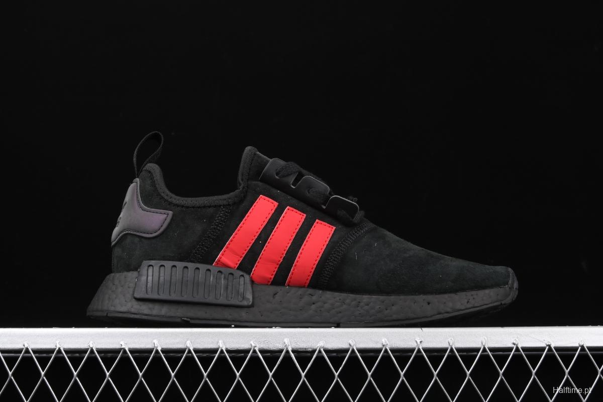 Adidas NMD_R1 B97419 Pig eight leather black samurai running shoes