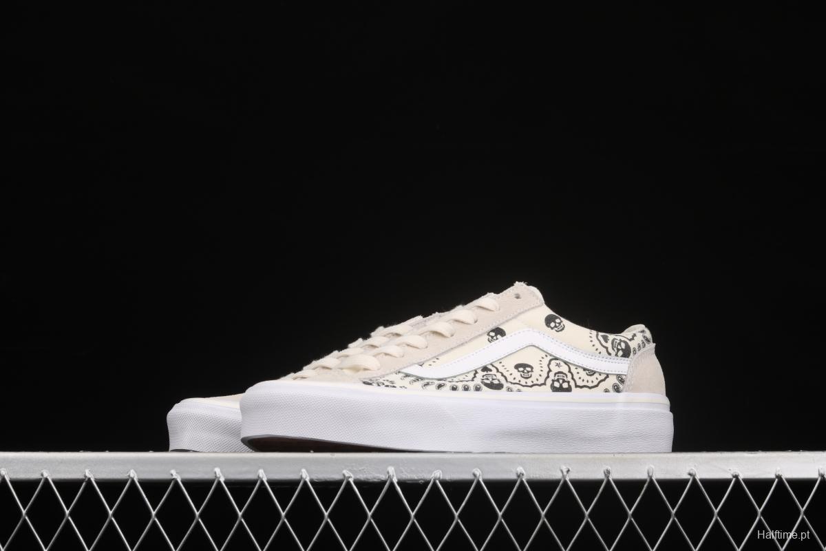 Vans Style 36 million skull print low side vulcanized canvas casual shoes VN0A4BVEN8K White Skeleton