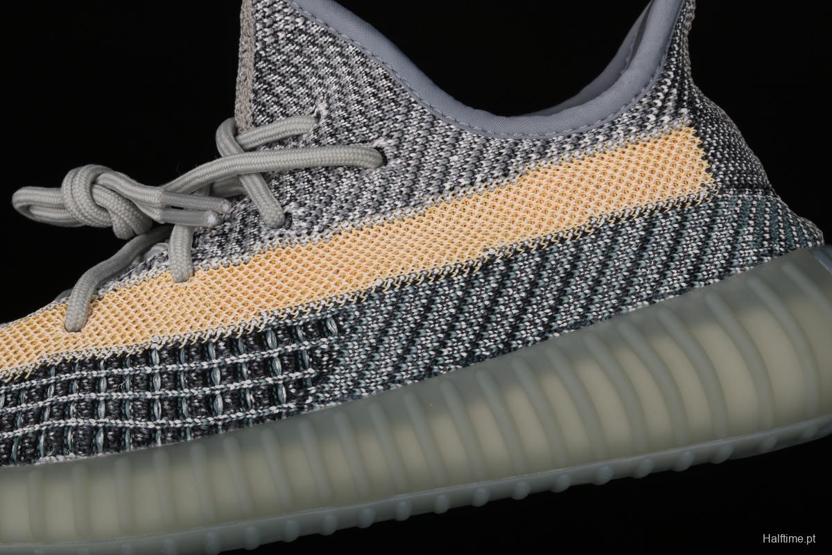 Adidas Yeezy 350 Boost V2 Ash Blue GY7657 Darth Coconut 350 second generation hollowed-out water wash tannin color BASF Boost original