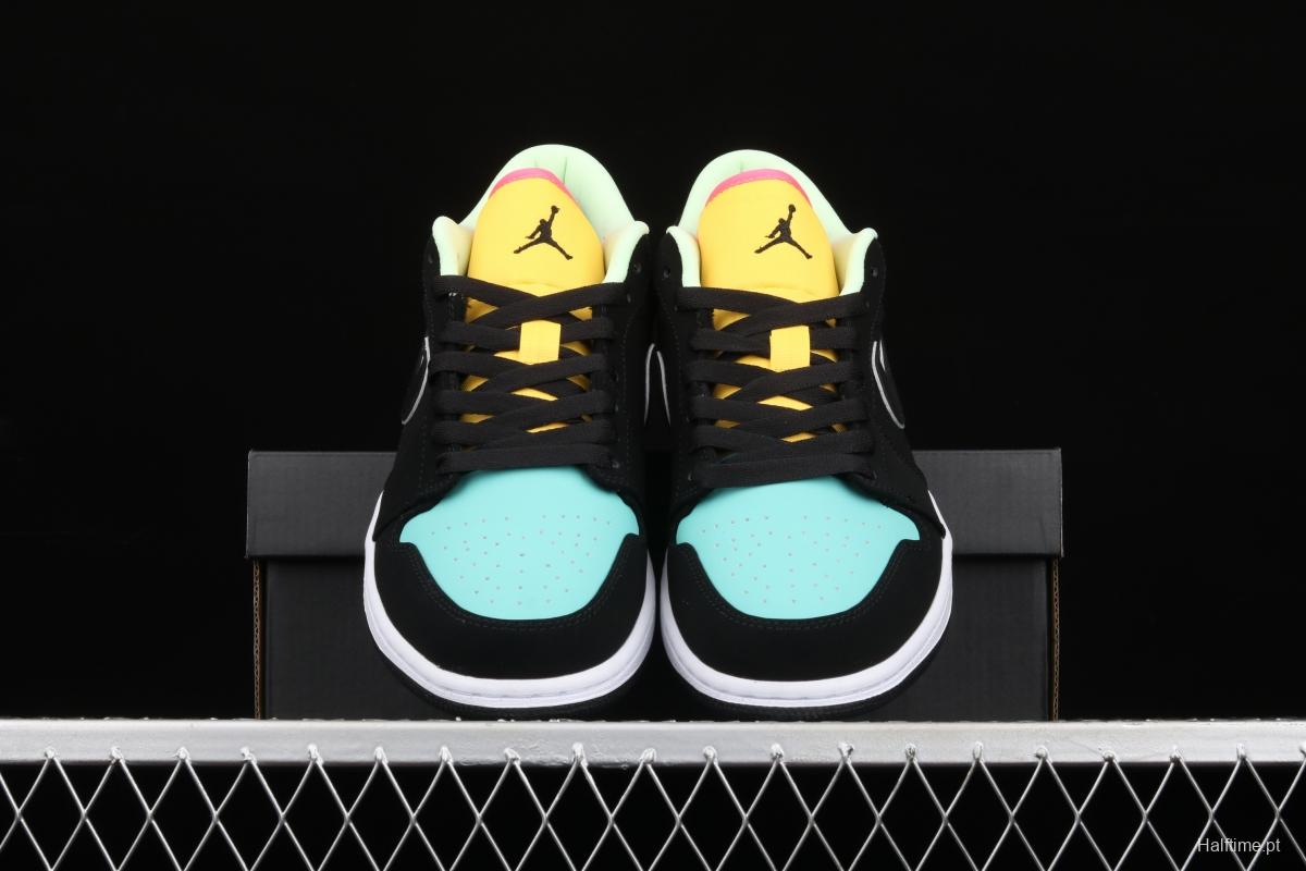 Air Jordan 1 Low Black Blue Yellow Tiffany CK3022-013