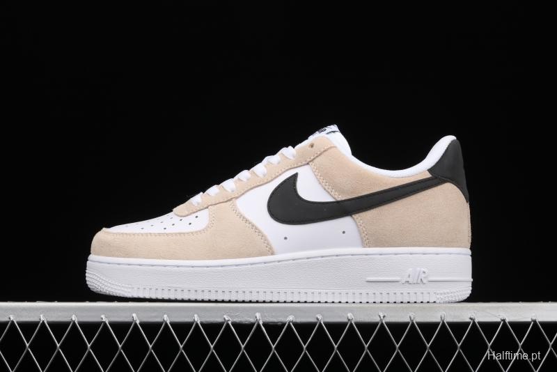 NIKE Air Force 1 Low milk tea white color matching head layer low top casual board shoes BQ8988-100