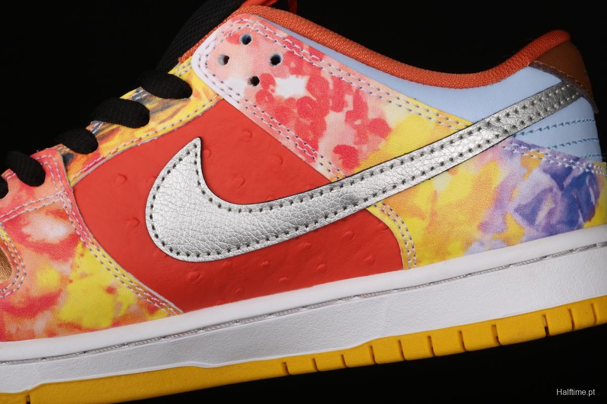 F version large box NIKE SB DUNK Low CNY joint style Chinese mandarin duck tie-dyed low-top skateboard shoes CV1628-800