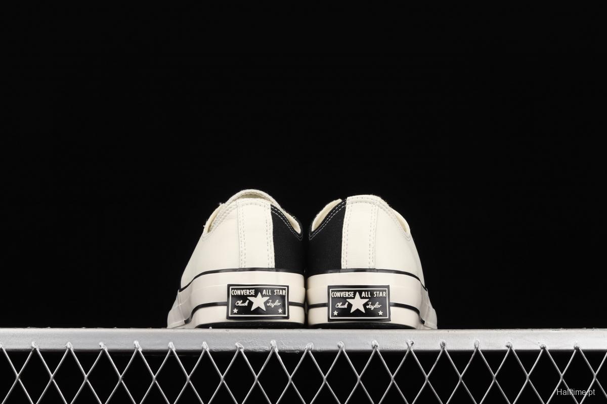 Converse Restructured Chuck 1970 White spliced black and white vulcanized low-top leisure sports shoes 168624C