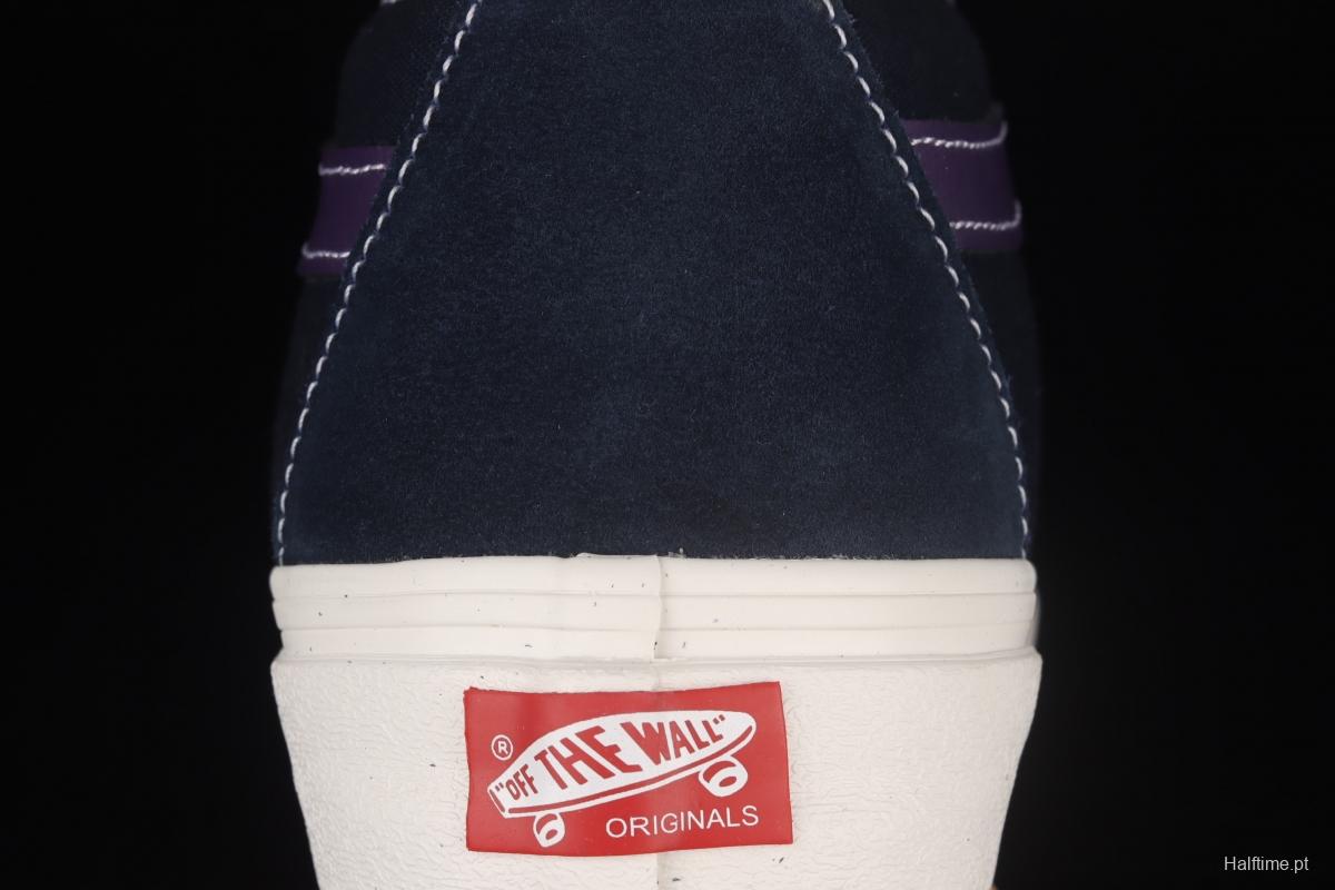 Vans Sk8-Hi vintage navy blue color matching high-top classic canvas skateboard shoes VN0A4BVB20T