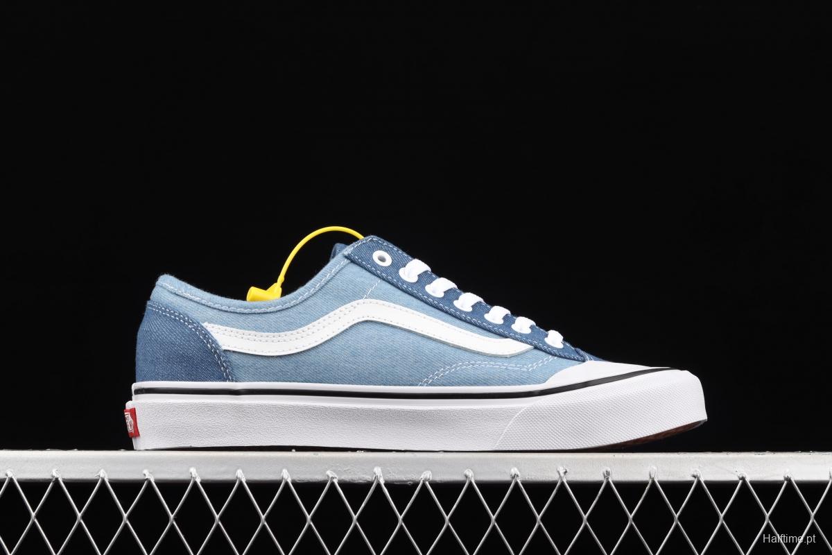 Vans Style 36 half-moon Baotou water wash color denim blue ultra-thin canvas vulcanized board shoes VN0A38G1Q70