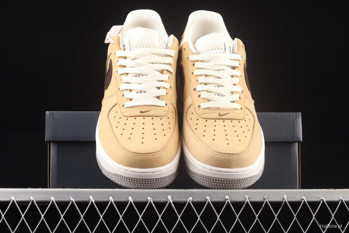 NIKE Air Force 11607 Low Manchester Bee khaki brown Manchester bee suede low-top casual board shoes DC1939-200