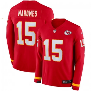 Men's Patrick Mahomes Red Therma Long Sleeve Player Limited Team Jersey