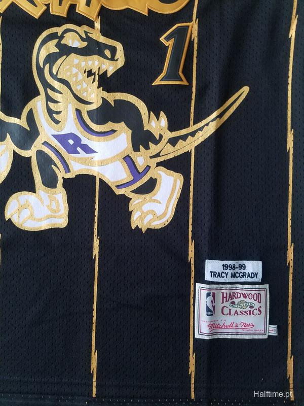 Tracy McGrady 1 1998-99 Throwback Classics Black Golden Edition Jersey