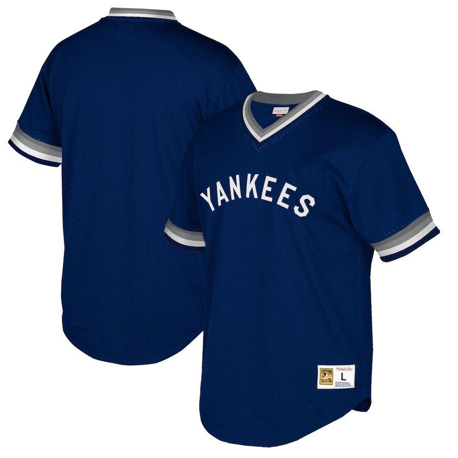 Men's Houston Astros Mitchell & Ness Navy Cooperstown Collection Mesh  Wordmark V-Neck Jersey