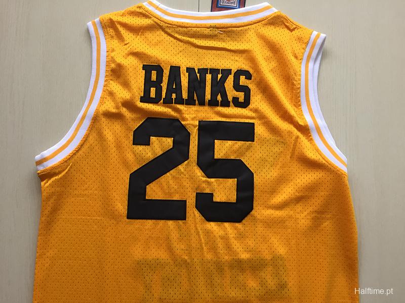 The Fresh Prince of Bel-Air Alfonso Ribeiro Carlton Banks Bel-Air Academy Yellow Basketball Jersey