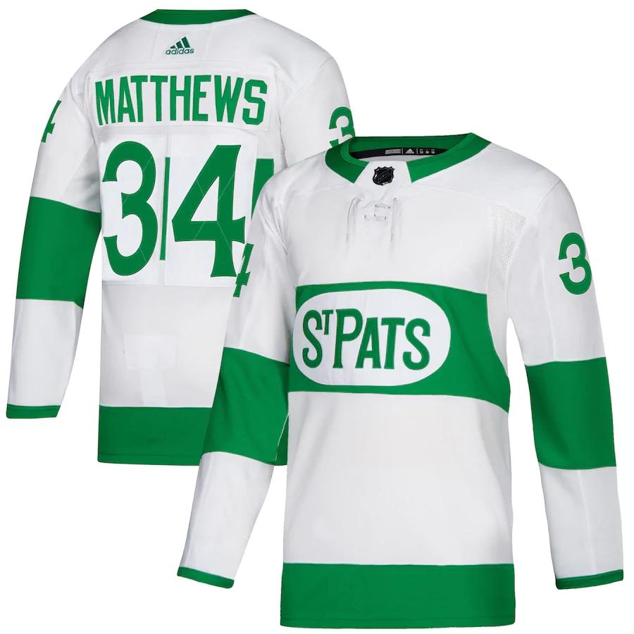 Men's Toronto St. Pats Auston Matthews White Player Team Jersey