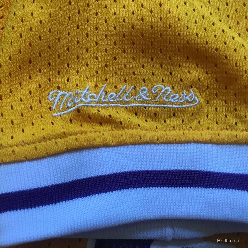 Men's LeBron James Yellow Retro Classic Team Short Sleeve Jersey