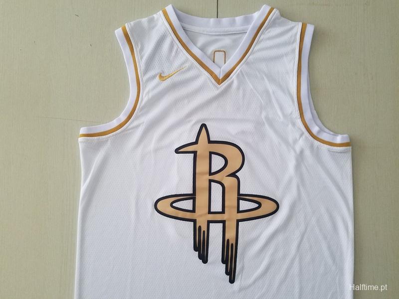 James Harden 13 White Golden Edition Jersey