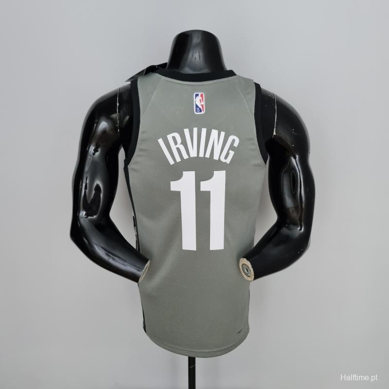 75th Anniversary Irving #11 Brooklyn Nets City Edition Gray NBA Jersey