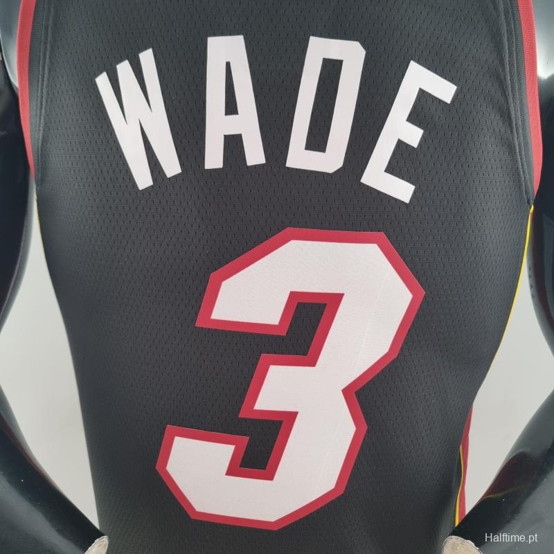 75th Anniversary Miami Heat WADE #3 Black NBA Jersey