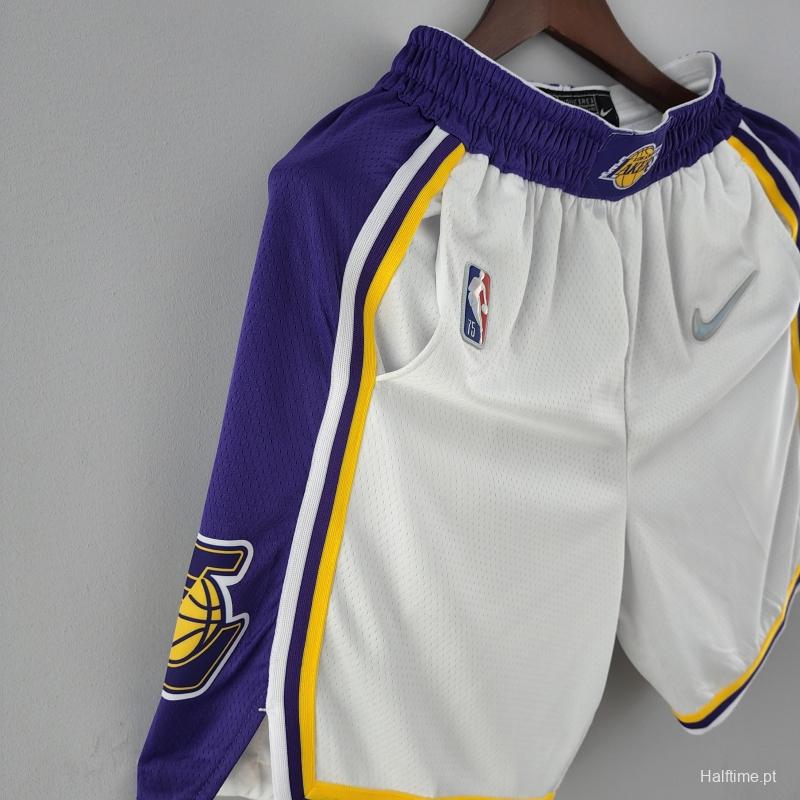 75th Anniversary Los Angeles Lakers White NBA Shorts 