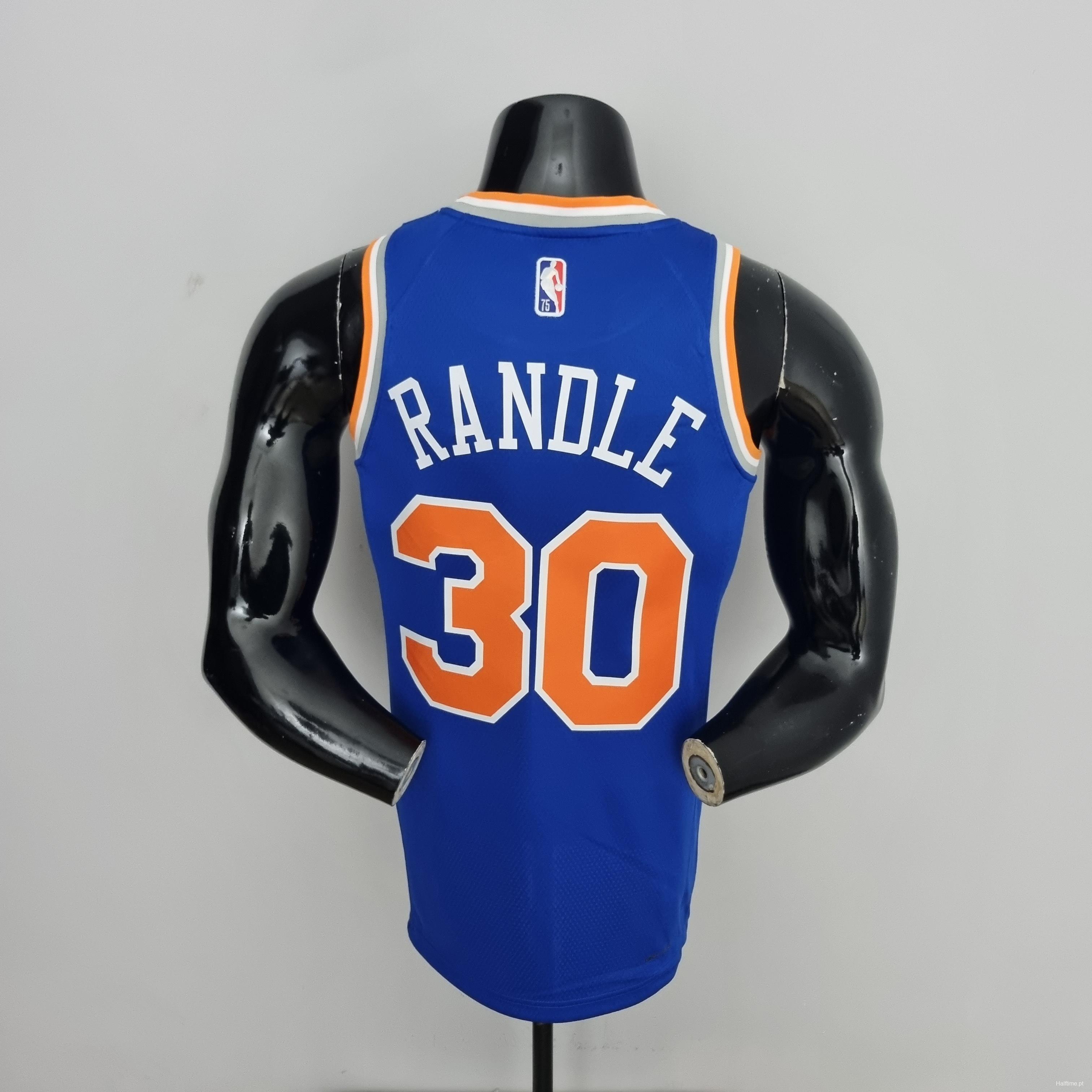 75th Anniversary Randle #30 New York Knicks Blue NBA Jersey