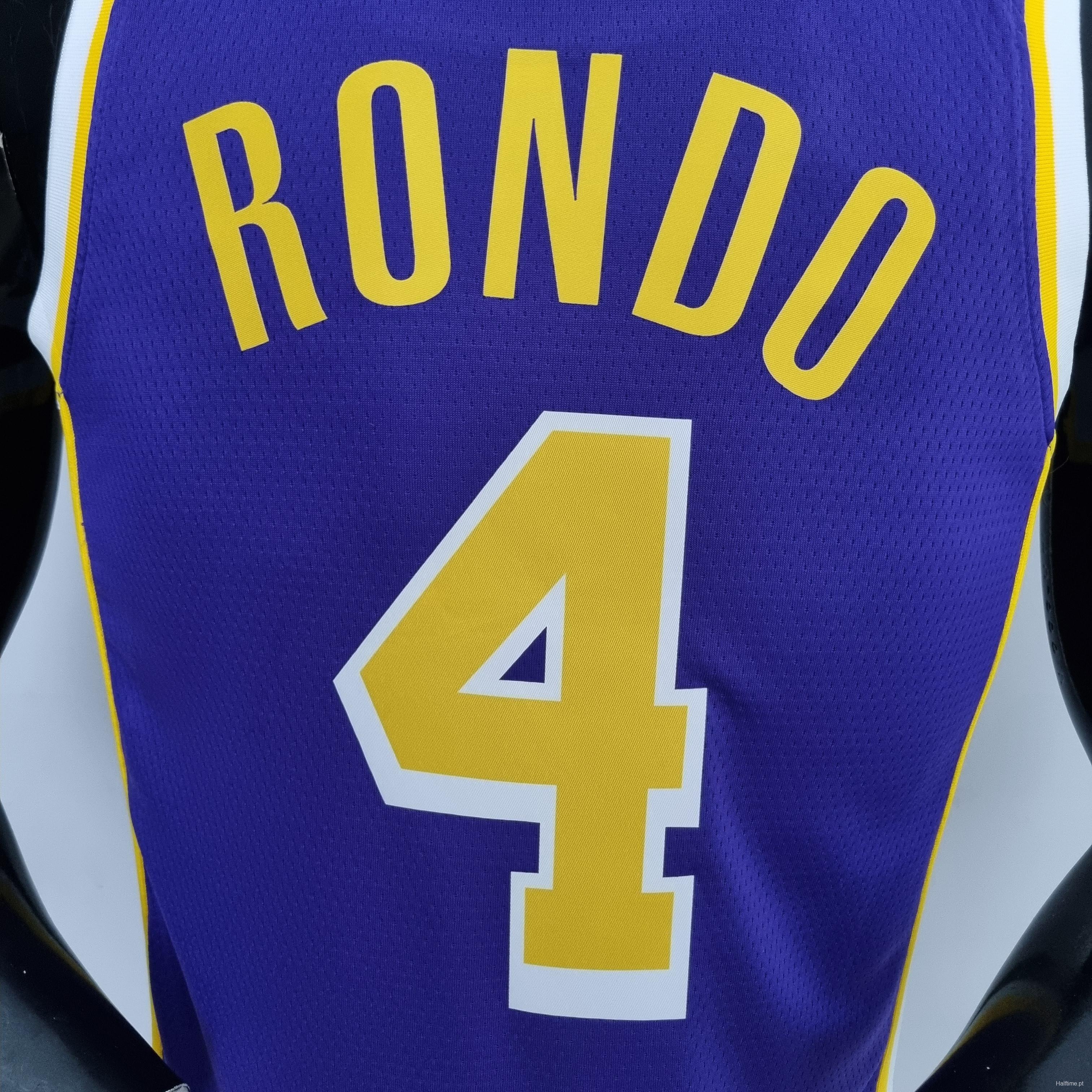 75th Anniversary Rondo #4 Los Angeles Lakers Jordan Purple NBA Jersey