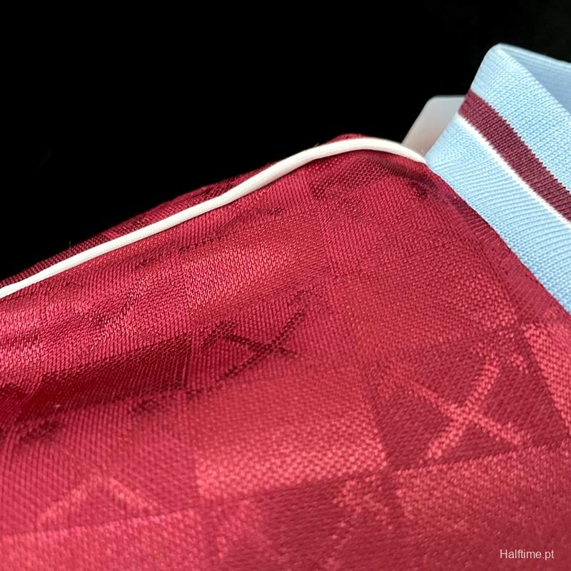 Retro 89/90 West Ham home Soccer Jersey