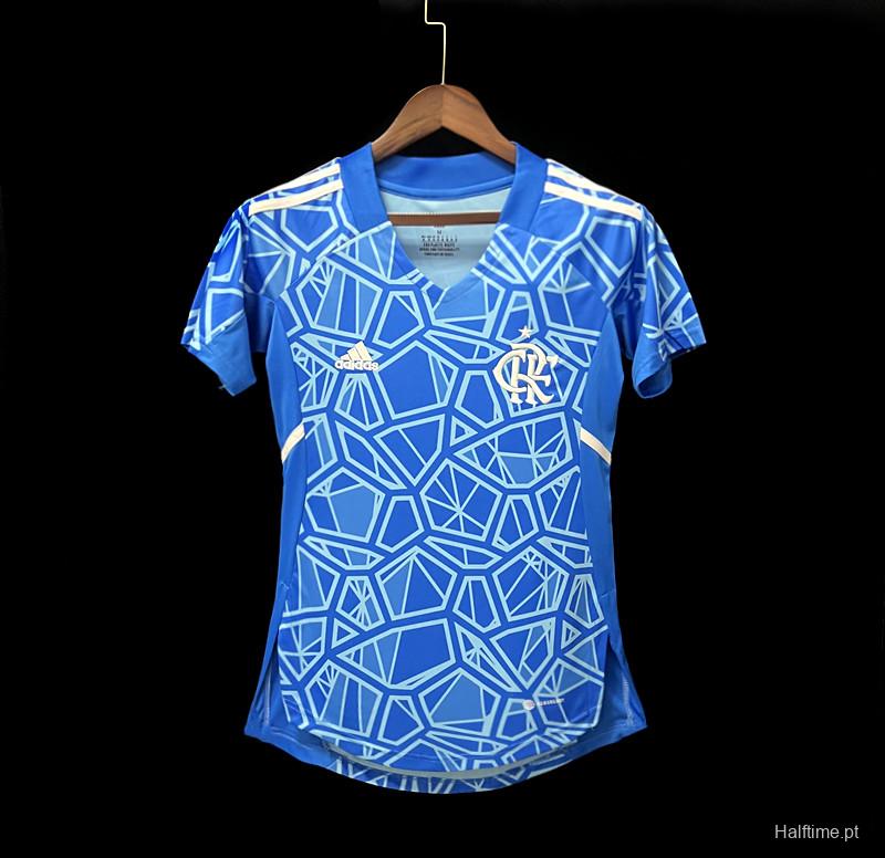 22/23 Woman Flamengo Blue Goalkeeper Jersey