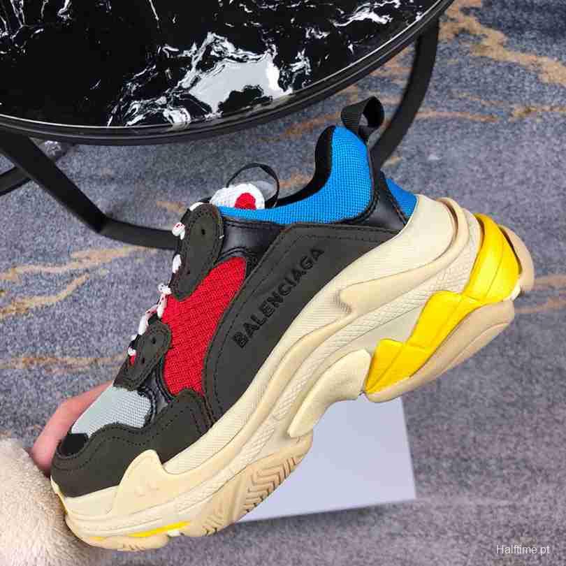 Men Balenciaga Triple-S Sneaker Black/Red/Blue