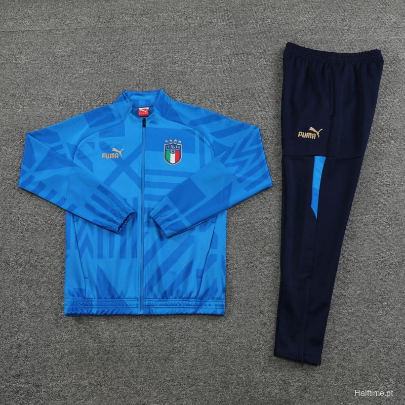 2022 Italy Blue Full Zipper Tracksuit