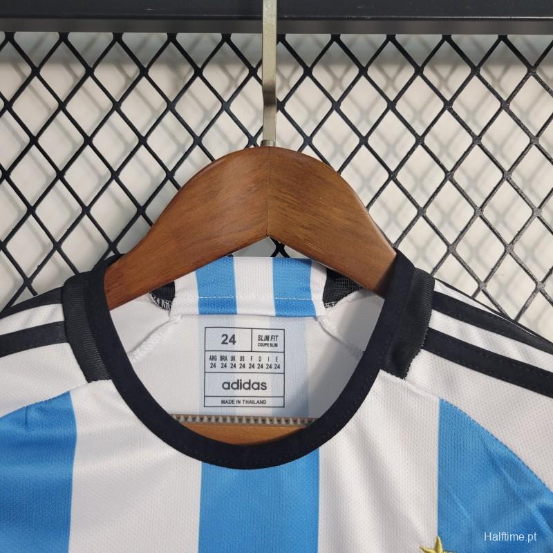 3-Stars 2023 Kids Argentina Home Jersey