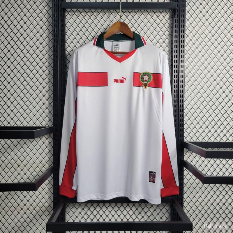 Retro Long Sleeve 1998 Morocco Away Soccer Jersey