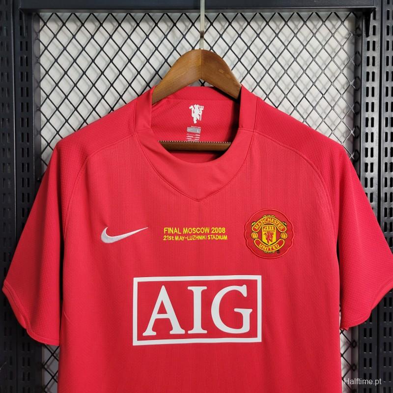 Retro 07-08 Manchester United Champions League Version Home Jersey